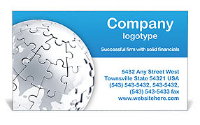 Blue World Puzzle Business Card Template