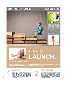 Child climbing stairs Flyer Template