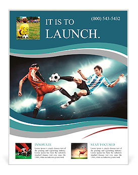 Football player makes injury to an opponent. Not fair play. Flyer Template