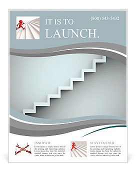 Stairs rendered on the wall Flyer Template