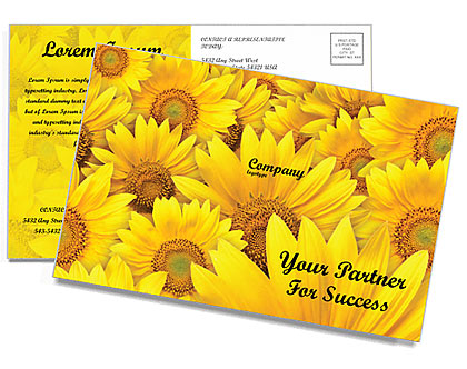 Sunflowers Postcard Template