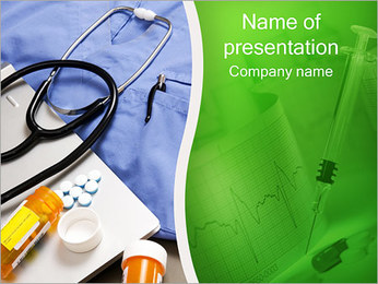 Stethoscope and Medication PowerPoint Template