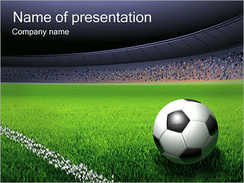 Soccer Ball and Stadium PowerPoint Template